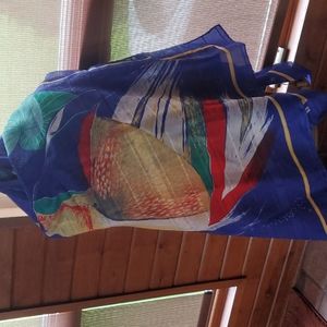 Vintage Tropical Print Franco Laurenti Large scarf 64"×98"
